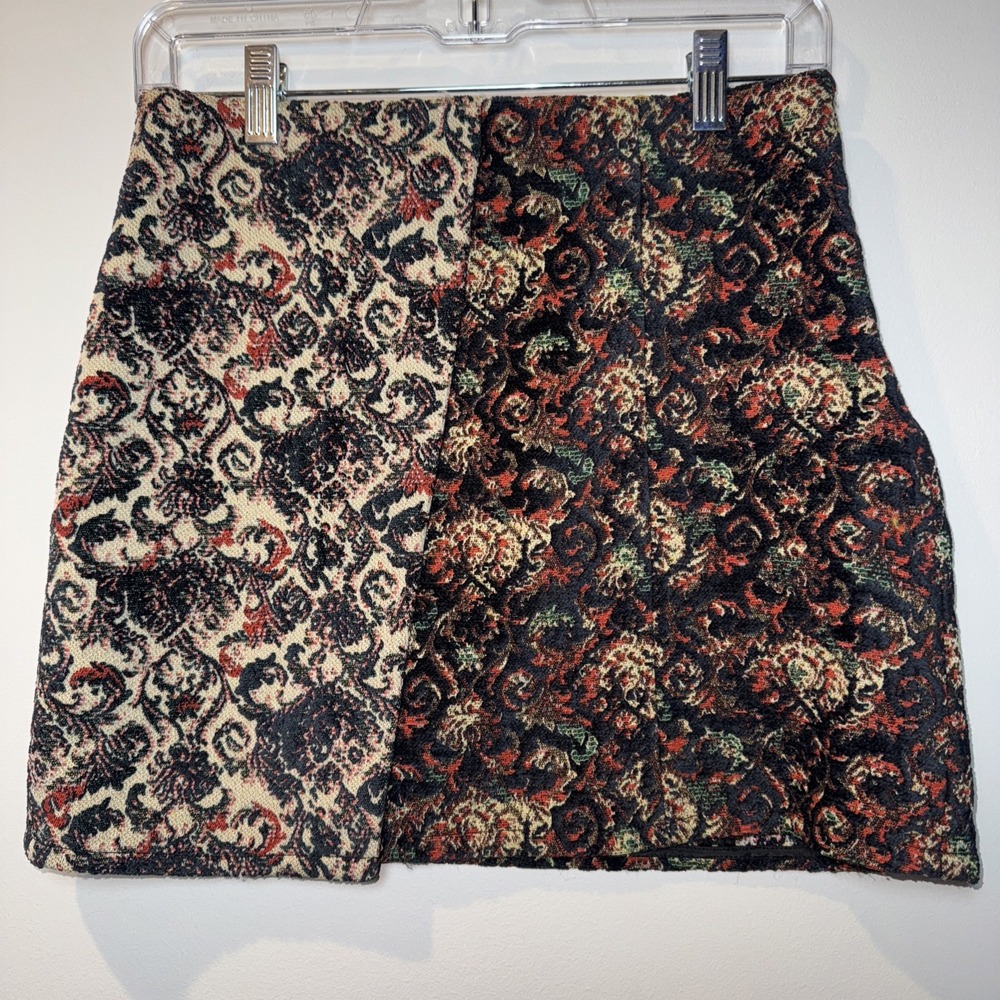 Free People Multicolored Geometric Textured Wrapper Mini Skirt Womens Size XS‎